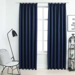 vidaXL 2 db kék sötétítőfüggöny kampókkal 140 x 225 cm (134455)