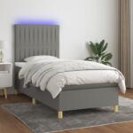 vidaXL sötétszürke szövet rugós és LED-es ágy matraccal 80 x 200 cm (3135550)