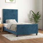 vidaXL sötétkék bársony ágykeret matrac nélkül 90x190 cm (3125670)