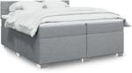 vidaXL világosszürke szövet rugós ágy matraccal 200 x 200 cm (3288295)