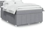 vidaXL világosszürke szövet rugós ágy matraccal 140 x 190 cm (3289370)