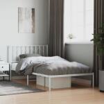 vidaXL fehér fém ágykeret fejtámlával 107x203 cm (374482)