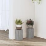 vidaXL 2 db szürke sonoma szerelt fa növénytartó állvány 10x10x18 cm (852884) - vidaxl