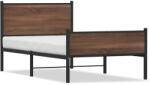 vidaXL barna tölgy színű fém ágykeret matrac nélkül 107 x 203 cm (4007954)