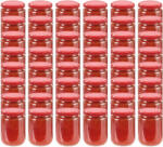 vidaXL 48 db 230 ml-es befőttesüveg piros tetővel (50800) - vidaxl
