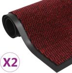 vidaXL 2 db piros négyszögletes bolyhos szennyfogó szőnyeg 60 x 90 cm (3051607)