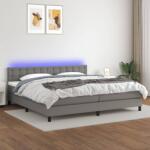 vidaXL sötétszürke szövet rugós és LED-es ágy matraccal 200x200 cm (3133502)