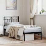 vidaXL fekete fém ágykeret fejtámlával 75 x 190 cm (373681)