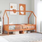 vidaXL viaszbarna tömör fenyőfa házikó gyerekágykeret 90 x 190 cm (850709)