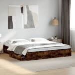 vidaXL füstös tölgy színű szerelt fa ágykeret fiókokkal 180 x 200 cm (3280640)