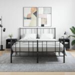 vidaXL 2 db fekete szerelt fa és vas éjjeliszekrény 40 x 35 x 47, 5 cm (827423)