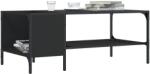 vidaXL fekete szerelt fa dohányzóasztal állvánnyal 100 x 51 x 40 cm (837732)
