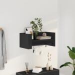 vidaXL fekete szerelt fa fali polc 70, 5 x 35 x 30, 5 cm (848452)