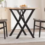 vidaXL tömör fenyőfa és acél étkezőasztal X-vázzal 70x70x75 cm (3282693)