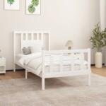 vidaXL fehér tömör fenyőfa ágykeret fejtámlával 90 x 200 cm (3188152)