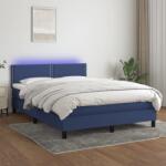 vidaXL kék szövet rugós és LED-es ágy matraccal 140x200 cm (3133083)