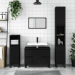 vidaXL fekete szerelt fa mosdószekrény 80 x 33 x 60 cm (831661)