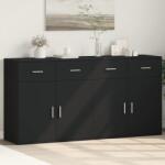 vidaXL 2 db fekete szerelt fa tálalószekrény 79 x 38 x 80 cm (3276617)