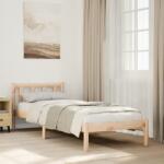 vidaXL tömör fenyőfa extra hosszú ágykeret matrac nélkül 100 x 220 cm (852446) - vidaxl