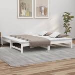 vidaXL fehér tömör fenyőfa kihúzható kanapéágy 2 x (90 x 200) cm (823405)