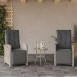 vidaXL 2 db világosszürke polyrattan dönthető kerti szék lábtartóval (365198)