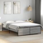 vidaXL szürke sonoma szerelt fa és fém ágykeret 120 x 190 cm (3279910)