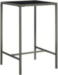 vidaXL szürke polyrattan és üveg kerti bárasztal 70 x 70 x 110 cm (313459) - vidaxl