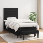 vidaXL fekete szövet rugós ágy matraccal 90x200 cm (3136647)