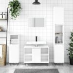 vidaXL magasfényű fehér szerelt fa fürdőszobaszekrény 80 x 33 x 60 cm (831630) - vidaxl