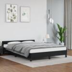 vidaXL fekete ágykeret fejtámlával matrac nélkül 140x190 cm (347495)