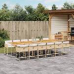 vidaXL 13 részes bézs polyrattan kerti étkezőgarnitúra párnákkal (3278079)