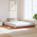 vidaXL viaszbarna tömör fenyőfa ágykeret 135 x 190 cm (847155)