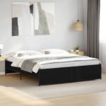 vidaXL fekete szerelt fa és fém ágykeret 200 x 200 cm (3279867)