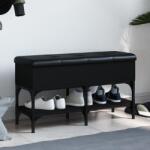 vidaXL fekete szerelt fa cipőtároló pad 82 x 32 x 45 cm (835172)