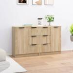 vidaXL 2 db sonoma tölgy színű szerelt fa tálalóasztal 60 x 30 x 70 cm (3115790)