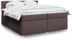 vidaXL sötétbarna szövet rugós ágy matraccal 200 x 200 cm (3289104)