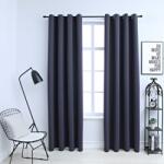 vidaXL 2 db antracitszürke sötétítőfüggöny fémgyűrűkkel 140 x 245 cm (134420)