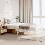 vidaXL fehér fém ágykeret fej- és lábtámlával 107 x 203 cm (350945)