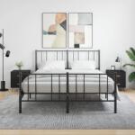 vidaXL 2 db fekete szerelt fa és vas éjjeliszekrény 40 x 35 x 47, 5 cm (827247)