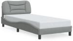 vidaXL világosszürke szövet ágykeret matrac nélkül 90x190 cm (3207737)