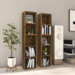 vidaXL 2 db füstös tölgy színű szerelt fa CD-szekrény 21x16x93, 5 cm (815318)