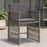 vidaXL 4 db szürke polyrattan kerti szék párnával (365036)