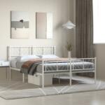 vidaXL fehér fém ágykeret fej- és lábtámlával 120 x 190 cm (372243)