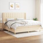 vidaXL krémszínű szövet rugós ágy matraccal 200 x 200 cm (3132342)