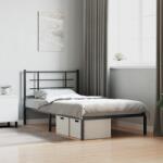 vidaXL fekete fém ágykeret fejtámlával 100 x 190 cm (355555)