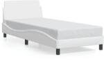 vidaXL fehér műbőr ágykeret fejtámlával 90 x 200 cm (373119)