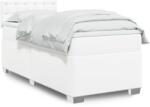 vidaXL fehér műbőr rugós ágy matraccal 100 x 200 cm (3286109)