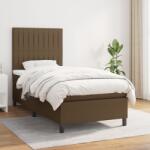 vidaXL sötétbarna szövet rugós ágy matraccal 100 x 200 cm (3141916)