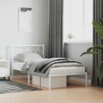 vidaXL fehér fém ágykeret fejtámlával 90x190 cm (376267)