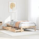 vidaXL tömör fenyőfa ágykeret fiókokkal 90 x 200 cm (3301942)